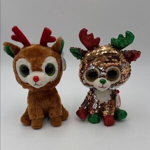 Ty Beanie Collection Adorable Reindeer Plush Toy Set